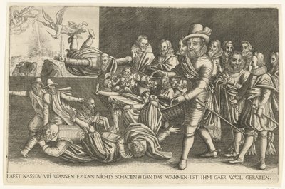 Maurits scheidt het kaf van het koren, 1618 door Anonymous