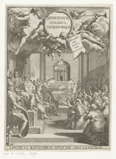 Minerva en knielende geleerden door Anonymous