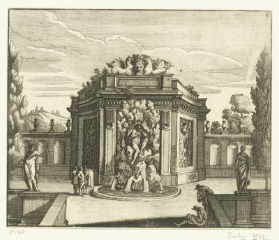 Muurfontein in tuinpaviljoen door Anonymous
