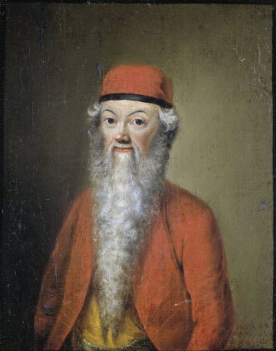 Naïef of Karikaturaal Portret van Jean-Etienne Liotard op Ongeveer 54-jarige Leeftijd door Anonymous
