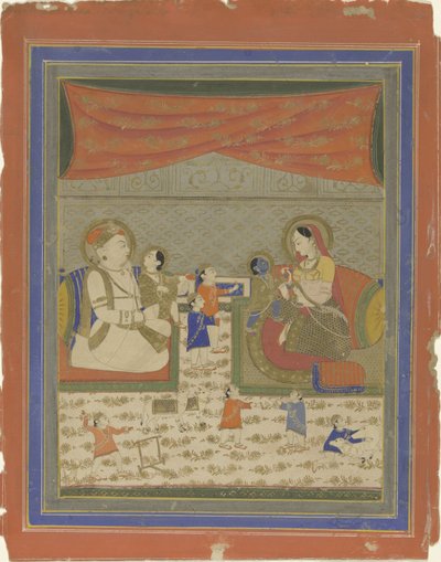 Nanda en Yasoda met Krishna en Balarama door Anonymous