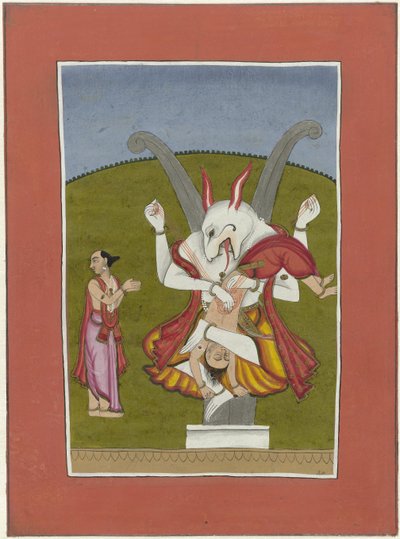 Narasimha (incarnatie van Vishnu als man-leeuw) Avatars van Vishnu (serie titel) door Anonymous