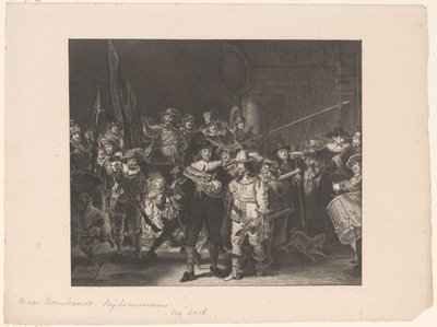 Officieren en andere schutters van wijk II in Amsterdam onder leiding van kapitein Frans Banninck Cocq en luitenant Willem van Ruytenburch, bekend als de 