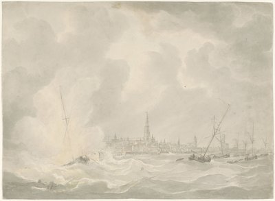 Ontploffing van de boot van Jan van Speijk, 1831 door Anonymous