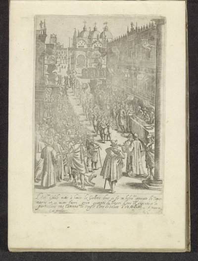 Optocht op het San Marcoplein te Venetië door Anonymous
