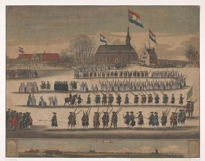 Optocht te Jisp bij de installatie van Willem V in 1766 door Anonymous