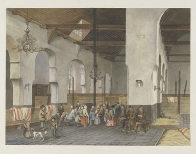 Opvang van de Veenendalers in de Geertekerk te Utrecht, 1855 door Anonymous