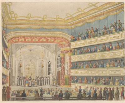 Opvoering van de Gijsbrecht van Aemstel in schouwburg te Amsterdam, ca. 1810-1813 door Anonymous
