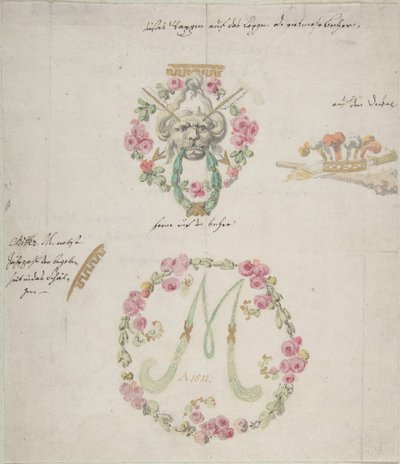 Ornamentale ontwerpen voor porselein, 18e eeuw door Anonymous,.