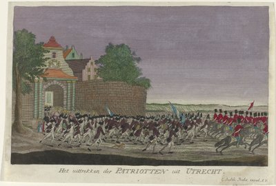 Patriotten verlaten Utrecht, 1787 door Anonymous