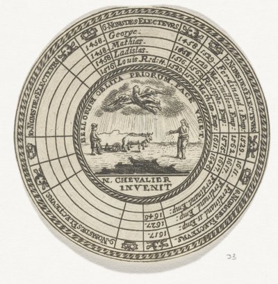 Penning met een embleem en de namen van de Boheemse koningen door Anonymous