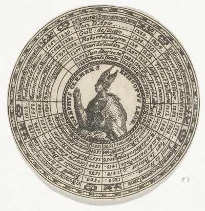 Penning met het portret van bisschop Jozef Klemens en de namen van de bisschoppen van Luik door Anonymous