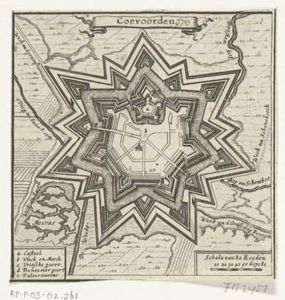 Plattegrond van Coevorden, 1672 door Anonymous