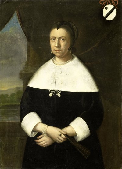 Portret van Maria Quevellerius (1629-64), eerste vrouw van Jan van Riebeeck, of zijn tweede vrouw Maria Scipio (ca. 1630-95) door Anonymous