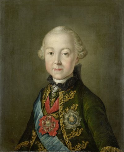 Portret van Paul I, keizer van Rusland, op jonge leeftijd door Anonymous