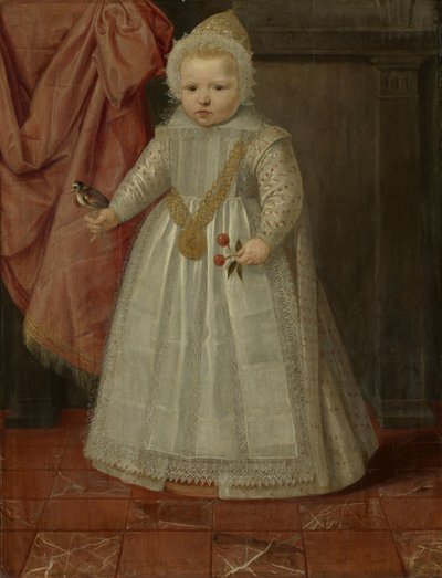 Portret van een kleine jongen, mogelijk Louis van Nassau, later Heer van Beverweerd, De Leck, Odijk en Lekkerkerk, onwettige zoon van Maurits, Prins van Oranje, en Margaretha van Mechelen door Anonymous