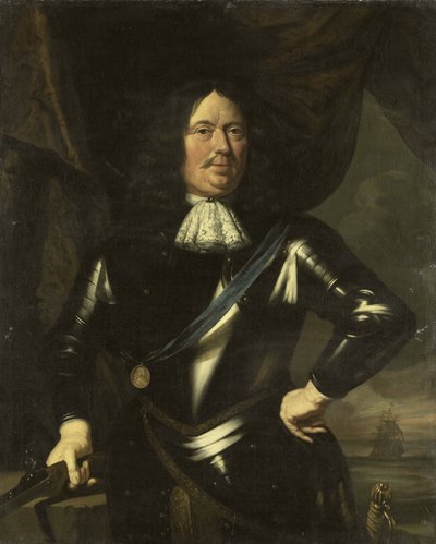 Portret van een admiraal, mogelijk Adriaen Banckert, viceadmiraal van Zeeland door Anonymous