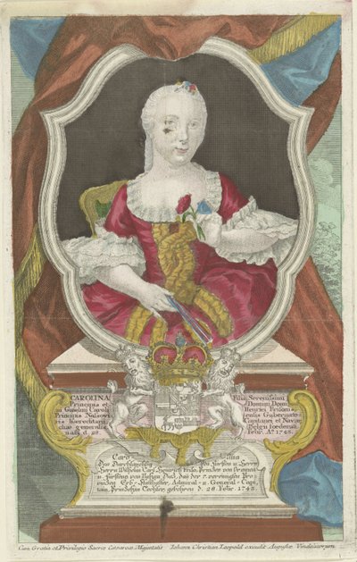 Portret van Carolina, prinses van Oranje-Nassau door Anonymous