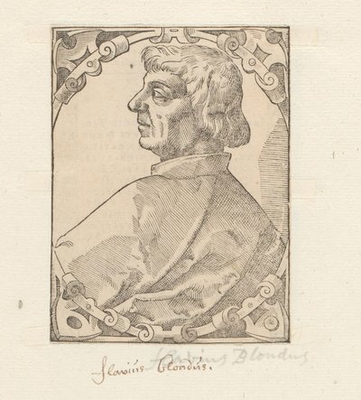 Portret van Flavio Biondo door Anonymous
