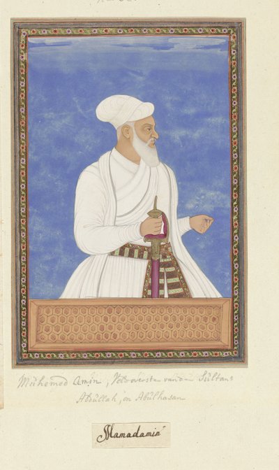 Portret van Muhammad Amin, die vestingcommandant (qal