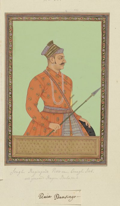 Portret van Raja Bhao Sing Rajput, die vizier van Aurangzeb is geweest door Anonymous