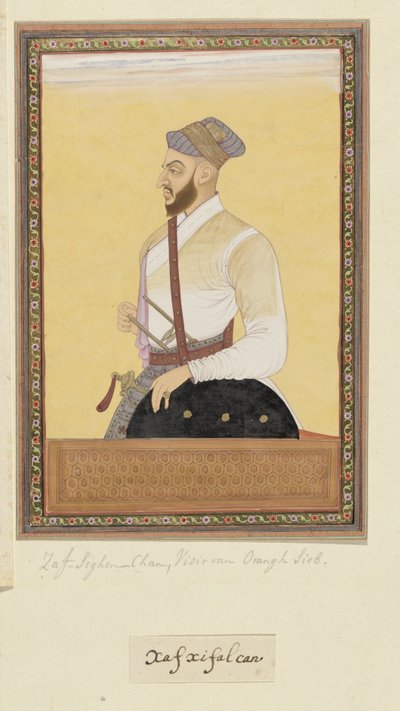 Portret van Saf-shikan Khan, vizier van Aurangzeb door Anonymous