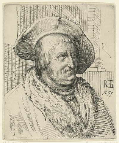 Portret van een man met een hoed door Anonymous