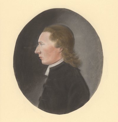 Portret van een predikant, profiel, naar links door Anonymous