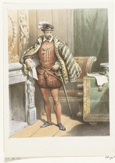 Portret van een staande edelman, ca. 1572 door Anonymous