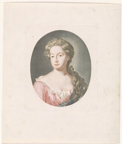 Portret van een vrouw met lang haar door Anonymous