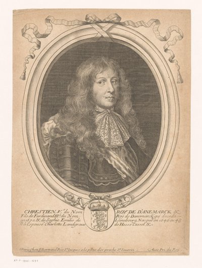 Portret van koning Christiaan V van Denemarken door Anonymous