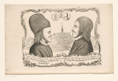 Portretten van Vasile Ursu Nicola Horea en Ion Oargă Cloșca, leiders van de opstand in Transsylvanië, 1784 door Anonymous