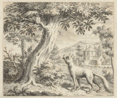 Raaf en de vos (Ontwerpen voor illustraties voor een uitgave van Jean de la Fontaine