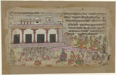Rama en Sita met apenleger voor paleis door Anonymous