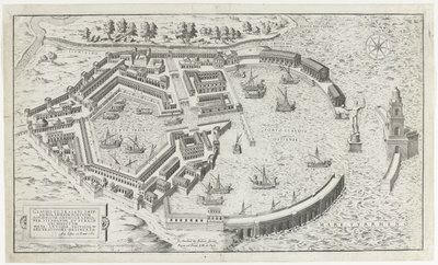 Reconstructie van de antieke haven van Ostia door Anonymous