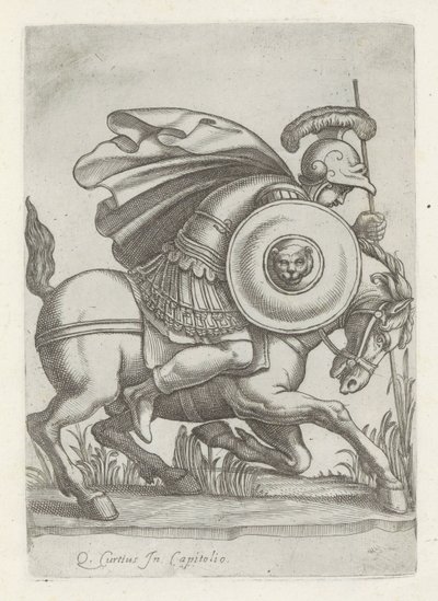 Reliëf met de daad van Marcus Curtius door Anonymous