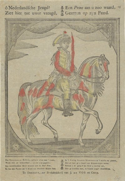 Ruiterportret van Willem V, prins van Oranje-Nassau door Anonymous