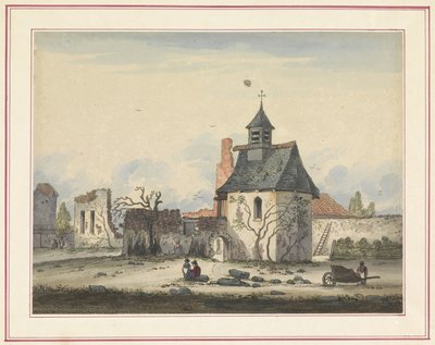Ruïne van Hougoumont (Zeven platen van Waterloo en omgeving) door Anonymous