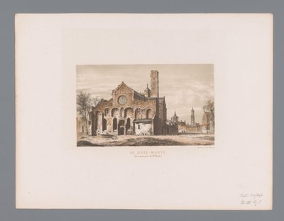 Ruïne van de Mariakerk in Utrecht door Anonymous