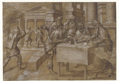 Salomon doet het bevel uitgaan om de tempel te bouwen door Anonymous