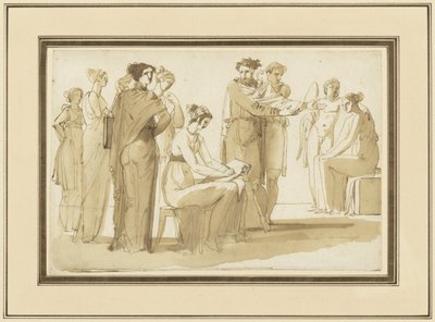Scène in een tekenacademie door Anonymous