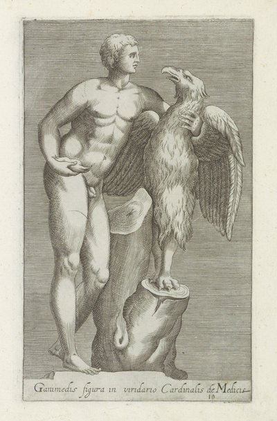 Sculptuur van Jupiter als adelaar met Ganymedes door Anonymous