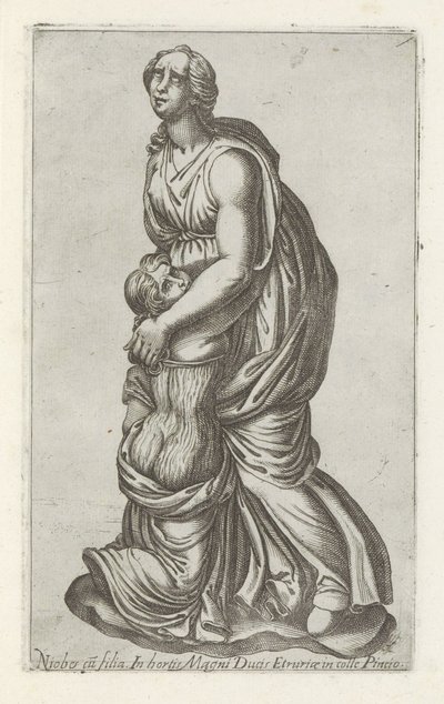 Sculptuur van Niobe met haar dochter door Anonymous