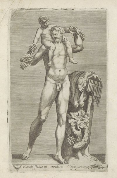 Sculptuur van Silenus met de jonge Bacchus op zijn schouders door Anonymous