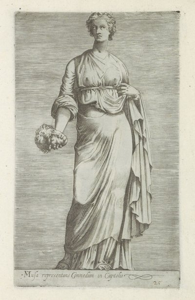 Sculptuur van Thaleia, muze van de komedie door Anonymous