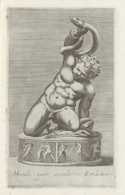 Sculptuur van de jonge Hercules in gevecht met een slang door Anonymous