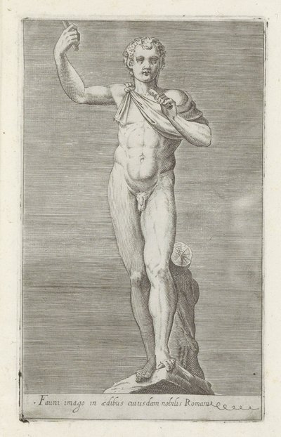 Sculptuur van een faun door Anonymous