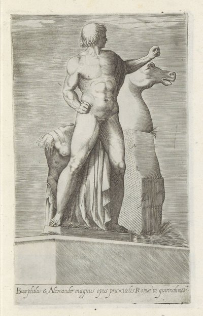 Sculptuur van een van de Dioscuren op het Quirinaal te Rome door Anonymous