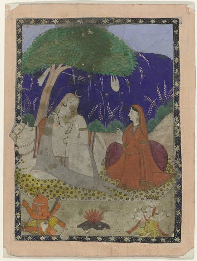 Shiva en Parvati met kinderen door Anonymous