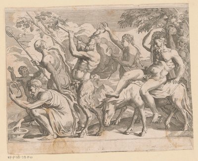 Silenus met saters en maenaden door Anonymous